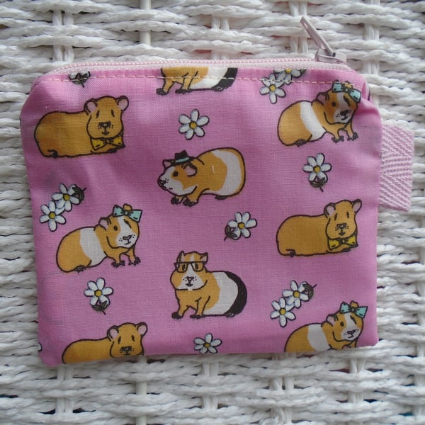 Pink Guinea Pig Purse or Card Holder 