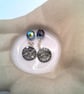 Round Silver Night Crystal Button Cuff Links, Gift for Him, Crystal Cuff Links - Image 8