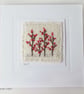 HAND EMBROIDERED CHRISTMAS CARD WINTER BERRIES - Image 1