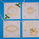 Set of 4 Luxury gift tags, Handmade