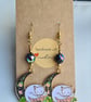 Cat Moon Earrings  - Dark Faceted AB Beads - Image 4