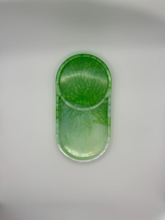 Oval dual section trinket tray