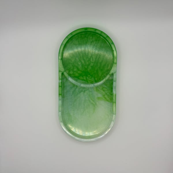 Oval dual section trinket tray