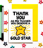 Thank You Teacher Card,  End Of School, Teacher Appreciation From Child, Pupil  - Image 1
