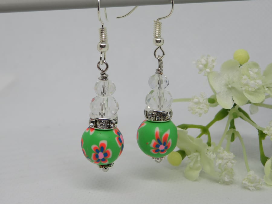 Lucy Green Polymer Clay Earrings