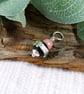 Black Rose Glass Bead Pendant, Sterling Silver & Rhodonite - Chain is Optional - Image 5