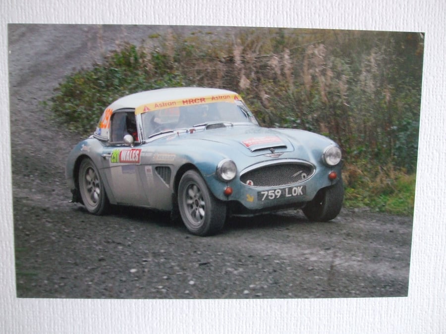 Photographic greetings card of an Austin - Healey 3000 Mk.3.
