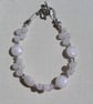 Pale Pink Rose Quartz Gemstone Beaded Bracelet "Roze" - Image 6