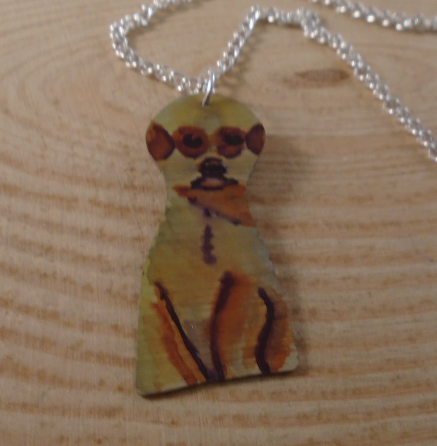 Anodised Aluminium Meerkat Necklace AAN111808