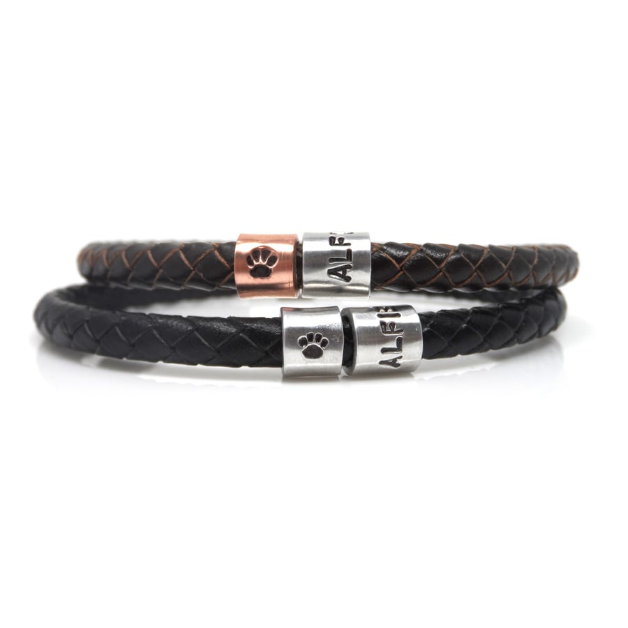 Personalised Pet Lover Bracelet - Dog Lover Bracelet - Pet Memorial Bracelet 