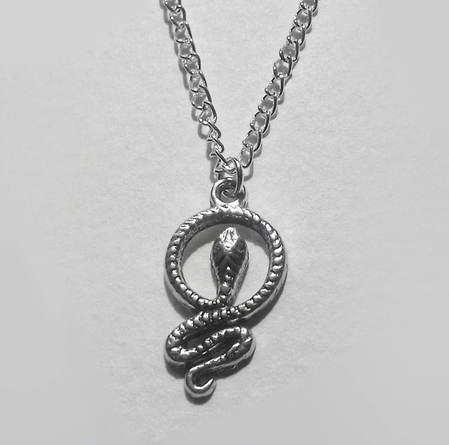 Snake Necklace Silver Plate Gothic Necklace