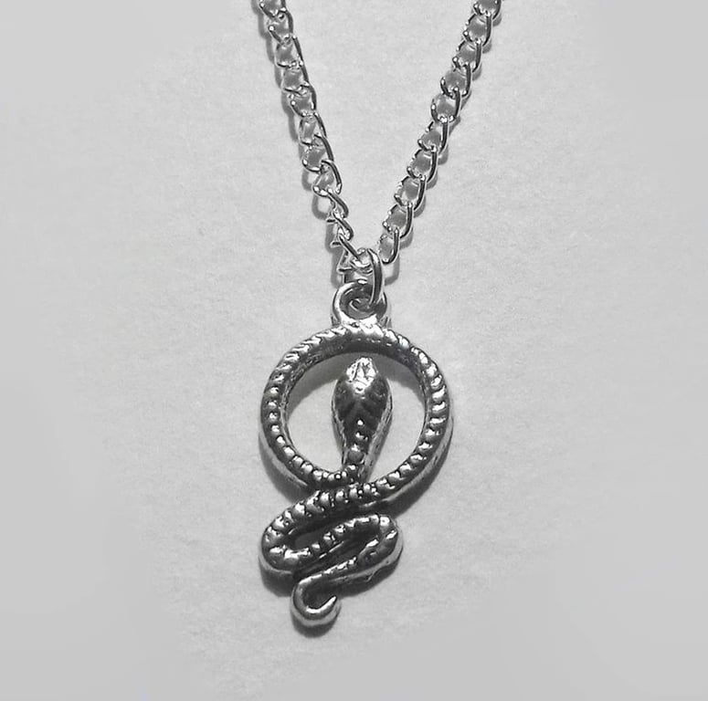 Snake Necklace Silver Plate Gothic Necklace