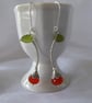 Orange Blossom Flower Bud Earrings with Vesuvianite Leaf, Sterling & Fine Silver