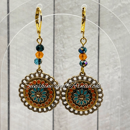 Gold Stainless Steel Crystal Earrings – Handmade Boho Statement Jewellery.