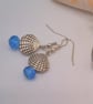 Silver Clam Shell and Blue Crystal Earrings, Gift for Her, Shell Charm Earrings - Image 9