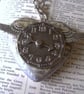 winged clock of my heart steampunk necklace - Image 4
