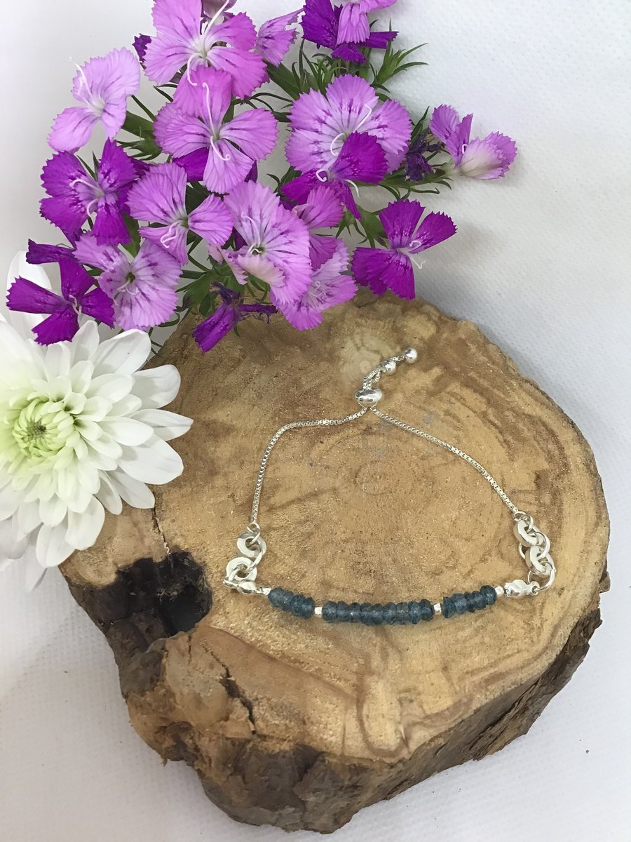 London Blue Coated Topaz Adjustable Bracelet