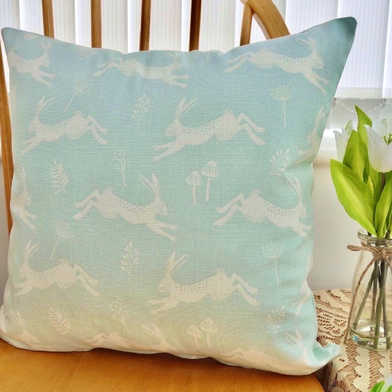 Cushion with Pad: Leaping Hares Throw Pillow 17" (43cm)