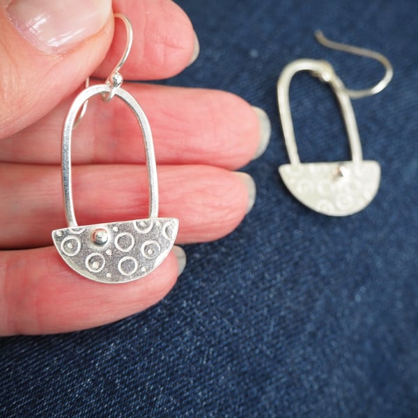 Hallmarked silver earrings, Unique dangle earrings, one of a kind