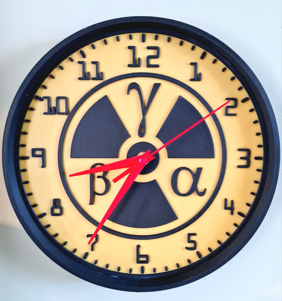  Radiation Symbol - Alpha, Beta, Gamma Wall Clock