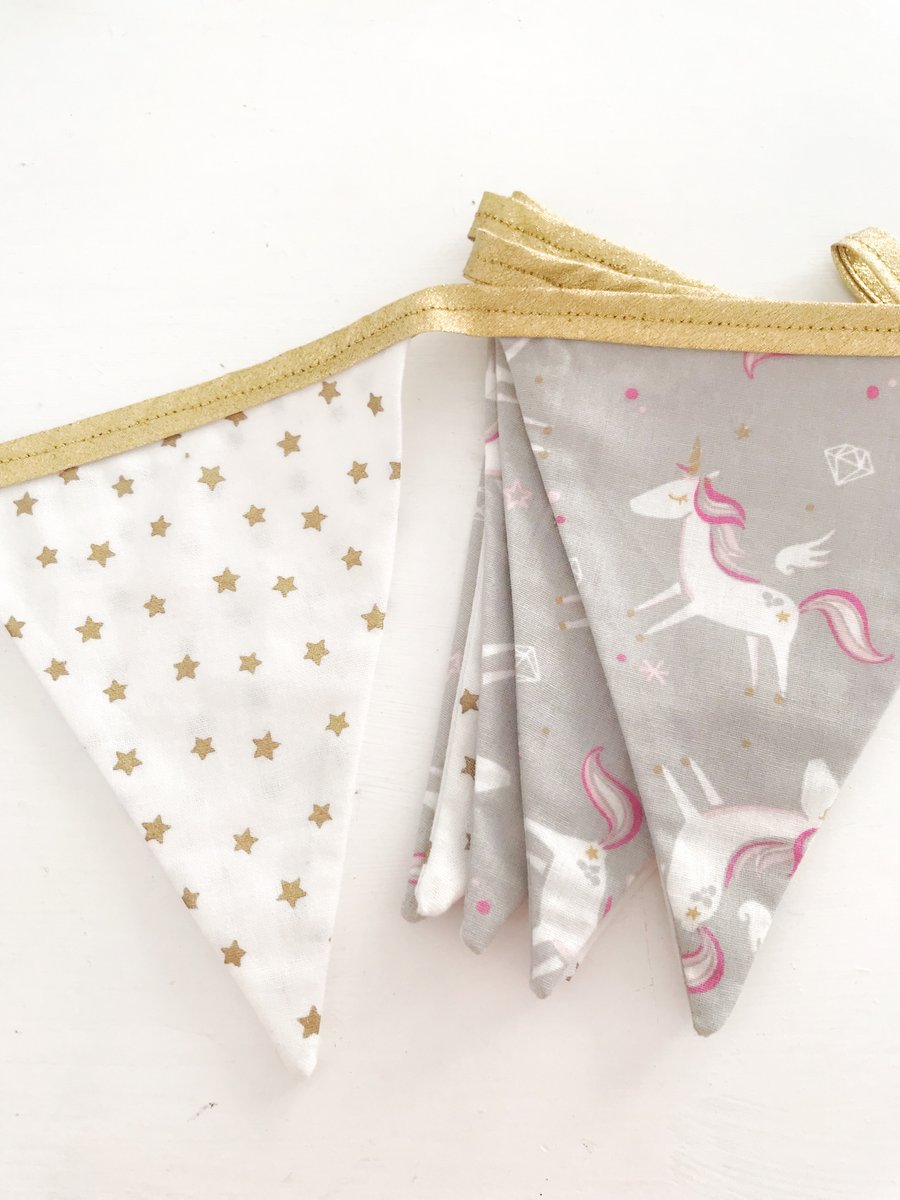 Unicorn and Gold Star Bunting 