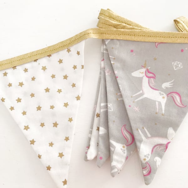 Unicorn and Gold Star Bunting 