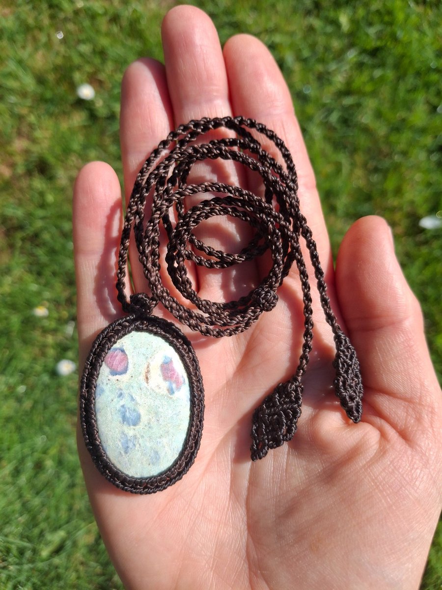 Ruby Fuchsite Macrame Pendant