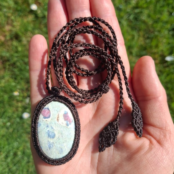 Ruby Fuchsite Macrame Pendant