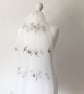 Gardenia - Floral White Wedding Veil With Embroidered Flowers  - Image 3
