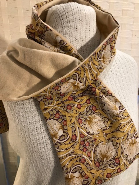 Liberty of London Print Long Scarf.Cotton Tana Lawn and Cashmere