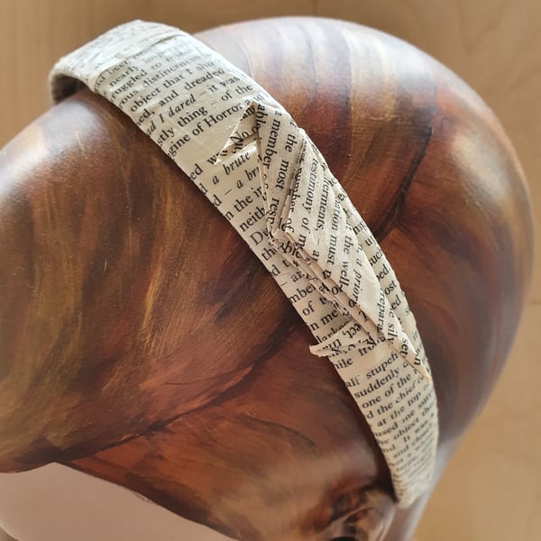 Gothic Origami Raven Headband: Edgar Allan Poe Book Art Accessory
