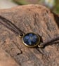 Adjustable Resin Bracelet with Tiny Pressed Flower, Waxed Cotton Cord - Image 3