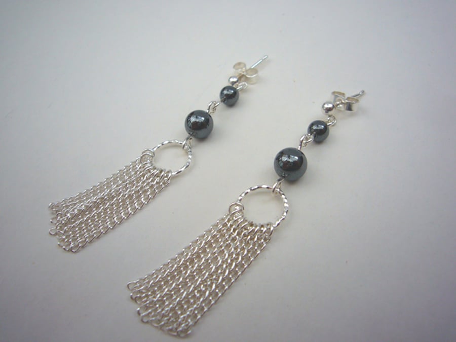 bead & silver earrings