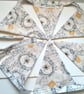Bee Cotton Fabric Bunting, Yellow Fabric Napkins ,6 flags 1.6 metres - Image 4