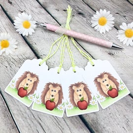 Thank You Teacher Little Hedgehog Gift Tags - set of 4 gift tags