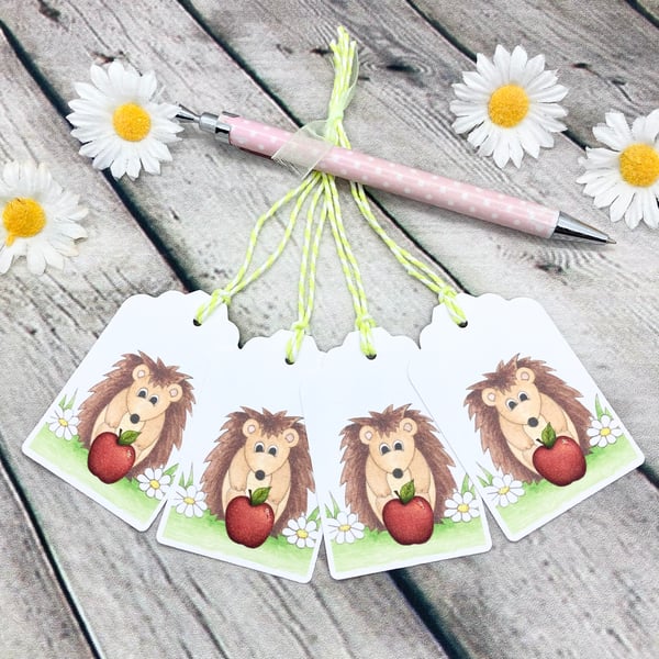 Thank You Teacher Little Hedgehog Gift Tags - set of 4 gift tags