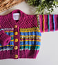 Designer Hand Knitted Baby Girl''s Cardigan 0-6 months size - Image 2