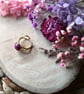 Gold Stainless Steel Hypoallergenic Adjustable Pink and Sparkly Ring