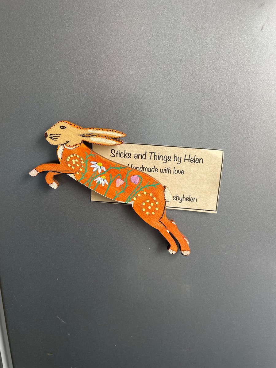 Hare fridge magnet, memo magnet, Hare gift