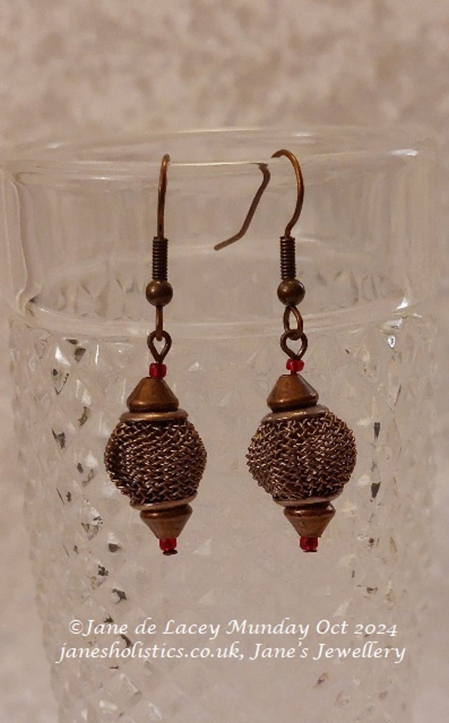 Copper Mesh Drop Earrings