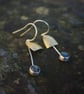 Brass Bell Earrings with Labradorite Dangles - Image 3
