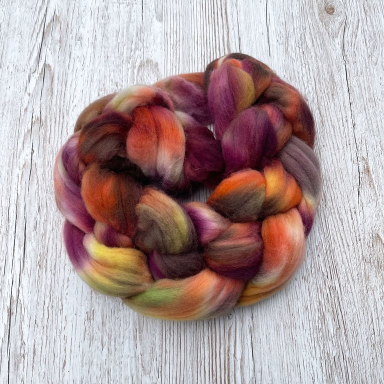 Cormo Hand Dyed Spinning Fibre Autumn 100g
