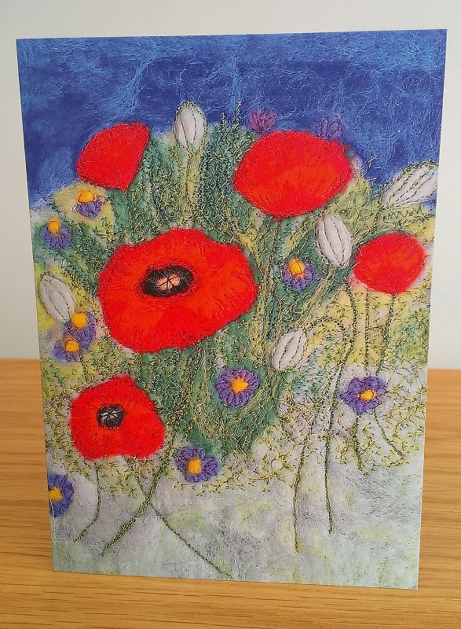 Poppy & Cornflower Greeting Card, Image From Original Artwork