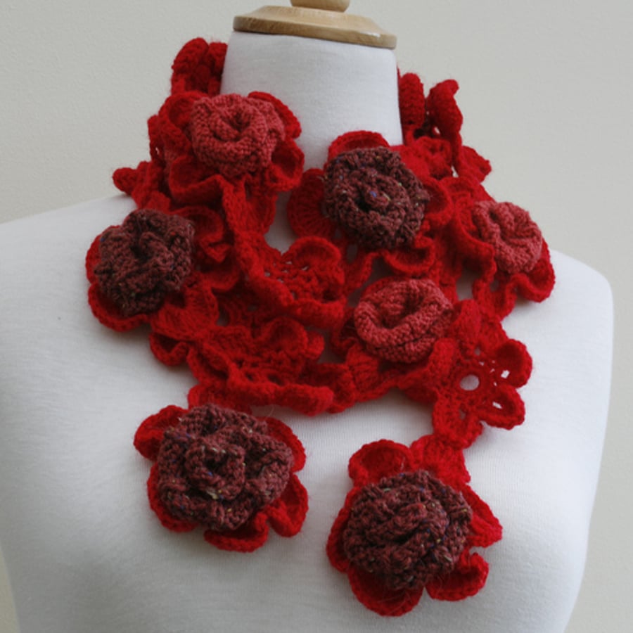  Red rose scarf 