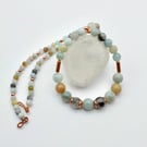 Amazonite & Copper Necklace, Birthday, Anniversary, Gemstone Jewellery Gift