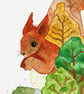 Red Squirrel aka The Shouty Treeclimber, Scotland's Big 5, A4 art print - Image 2