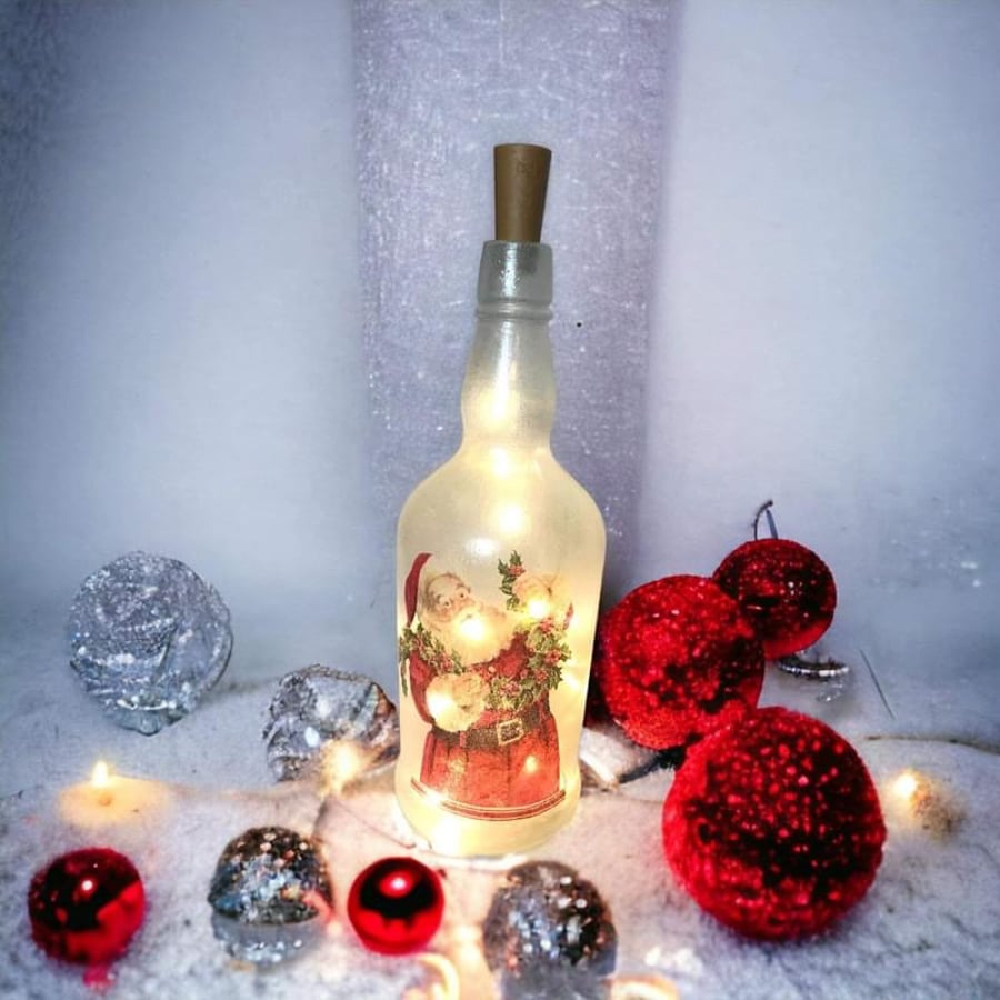 Father Christmas light up bottle