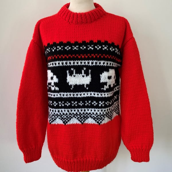 Space Invaders Hand Knitted Jumper