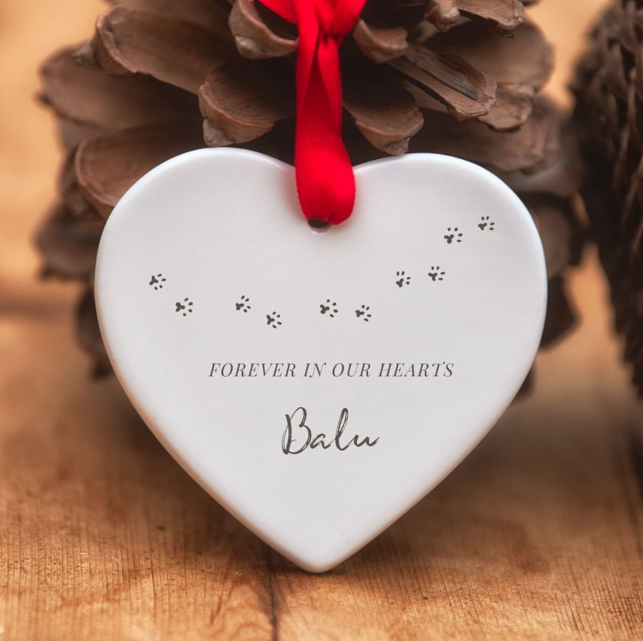 Personalised Forever in our Hearts Ceramic Heart - Decorations for Life