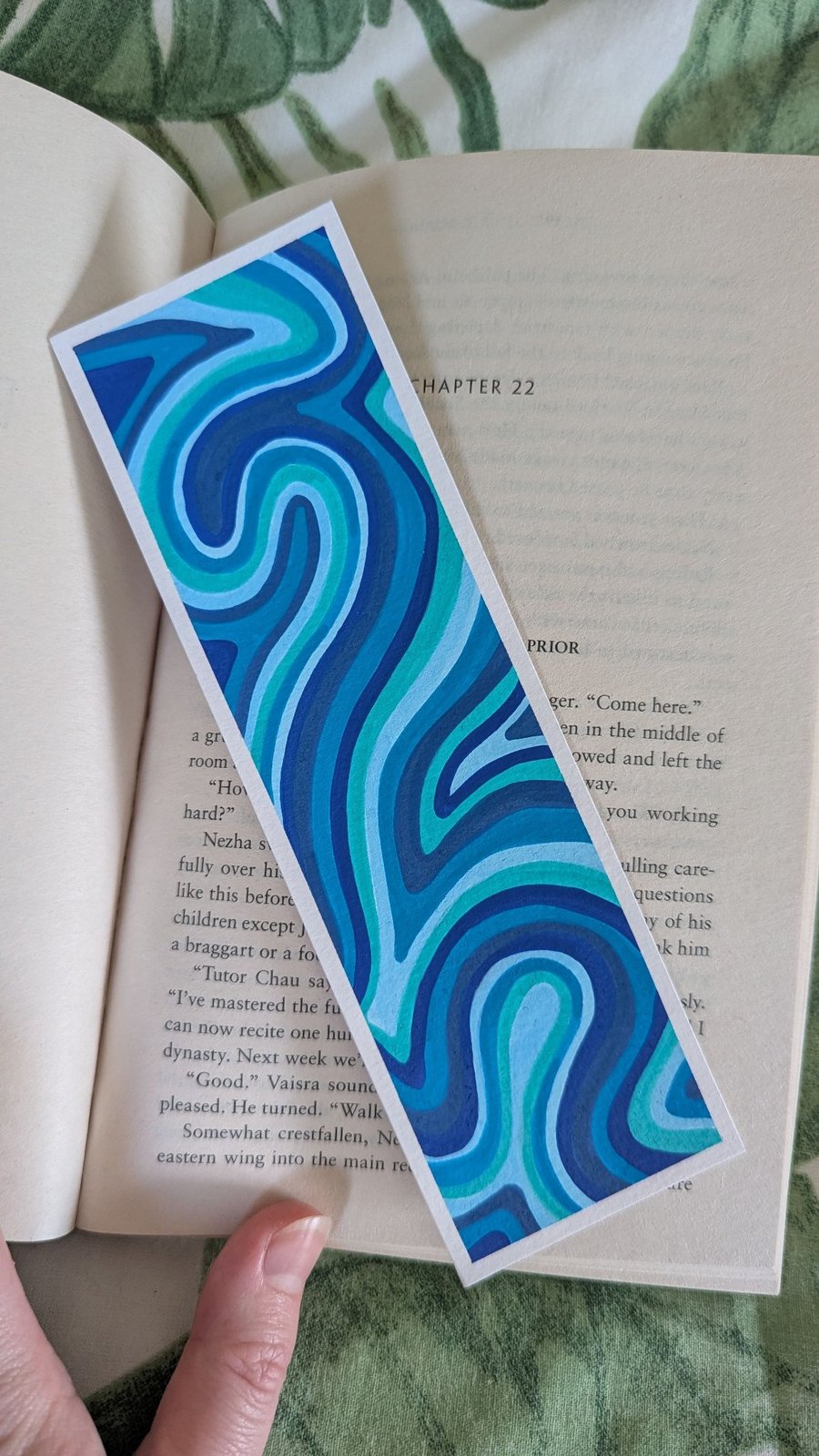 Handmade Blue Swirl Bookmark